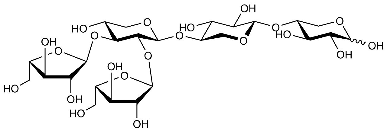23,33-di-alpha-L-Arabinofuranosyl-xylotriose (A2,3XX) (O-A23XX) 23,33-di-alpha-L-Arabinofuranosyl-xylotriose (A2,3XX) (O-A23XX)